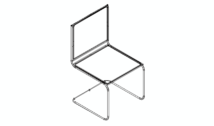 silla de tubo metálico en 3 dimensiones