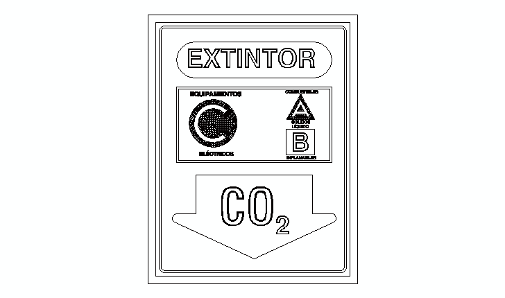 señal de extintor CO2