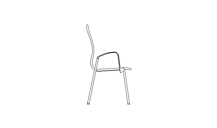 silla vista en alzado lateral