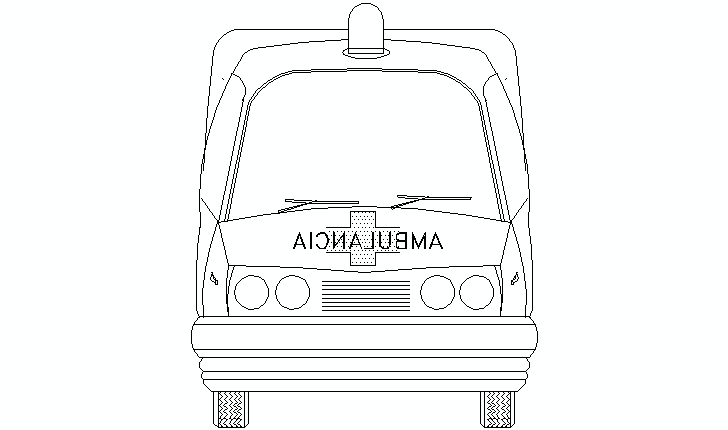 alzado frontal de ambulancia