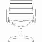 Bloque AutoCAD silla de oficina de respaldo alto en alzado