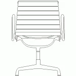Bloque AutoCAD silla de oficina de respaldo alto en alzado