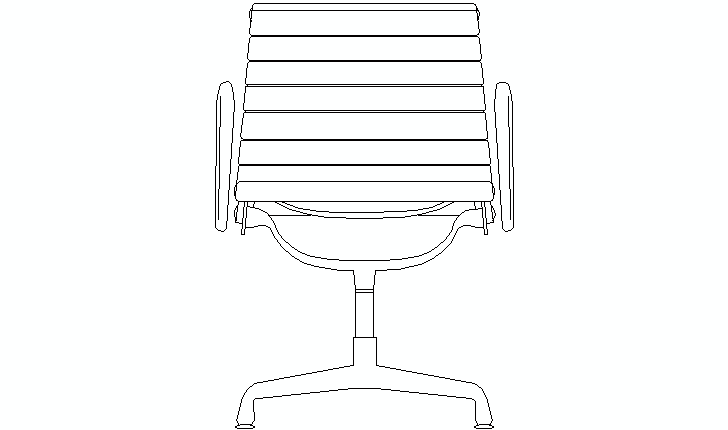 Bloque AutoCAD silla de oficina de respaldo alto en alzado