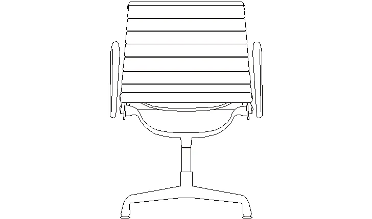 Bloque AutoCAD silla de oficina de respaldo alto en alzado