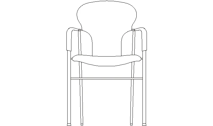 Bloque AutoCAD silla en alzado frontal
