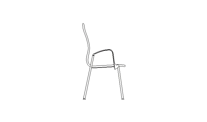 Bloque AutoCAD silla en alzado lateral