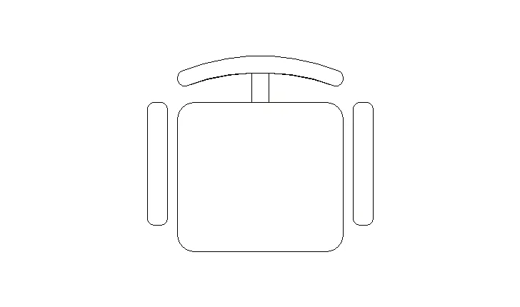Bloque AutoCAD silla de oficina con respaldo y apoyabrazos