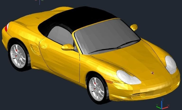 Bloque AutoCAD de Porche Boxster 3D para descargar gratis