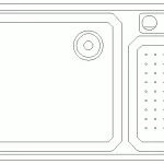 Bloque AutoCAD de fregadero - tarja, con 1 seno - tazón y escurridor