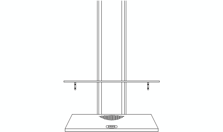 Bloque AutoCAD de campana decorativa-extractor humos en alzado