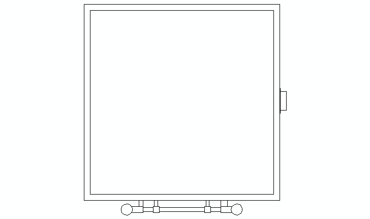 Bloque AutoCAD de horno visto en planta