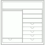Bloque AutoCAD de armario con distribución interior