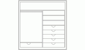 Bloque AutoCAD de armario con distribución interior