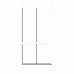 Bloque AutoCAD armario vista exterior en alzado