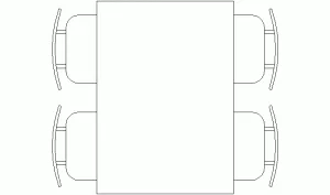 Bloque AutoCAD de mesa para 4 personas