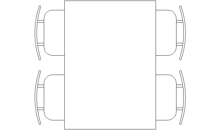 Bloque AutoCAD de mesa para 4 personas
