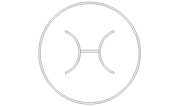 Bloque AutoCAD de mesa circular en planta, de 1 metro de diámetro.