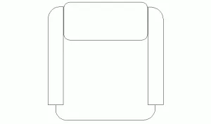 Bloque AutoCAD de butaca - sillón recto, en formato CAD .dwg