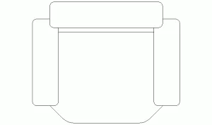 Bloque AutoCAD de sillón recto, butaca en formato CAD .dwg