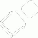 Bloque AutoCAD de sillón butaca con reposapiés en formato CAD .dwg