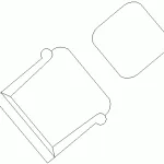 Bloque AutoCAD de sillón butaca con reposapiés en formato CAD .dwg