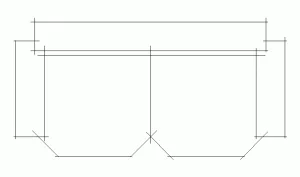 Bloque AutoCAD de sofá de dos plazas en formato CAD .dwg