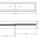 Bloques AutoCAD de Ventanas: vistas en alzado, planta y sección de ventana corredera