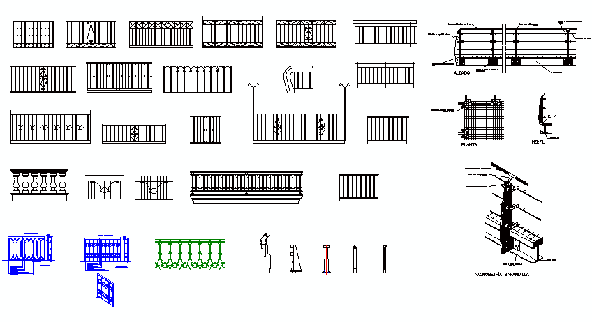 Bloques De Autocad De Barandillas Cad Blocks Dwg 