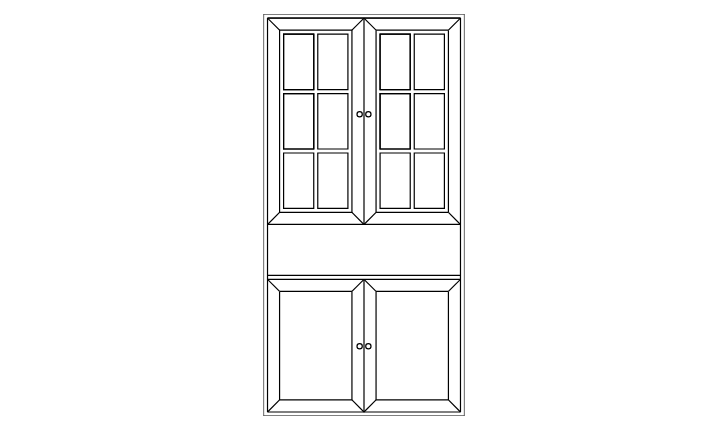 Bloque CAD de aparador vitrina alzado (DWG)