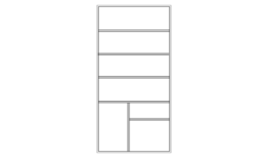 Bloque CAD de estanteria abierta alzado (DWG)