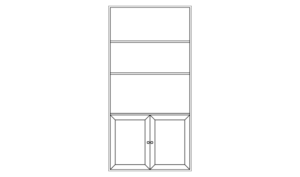 Bloque CAD de libreria puertas bajas alzado (DWG)