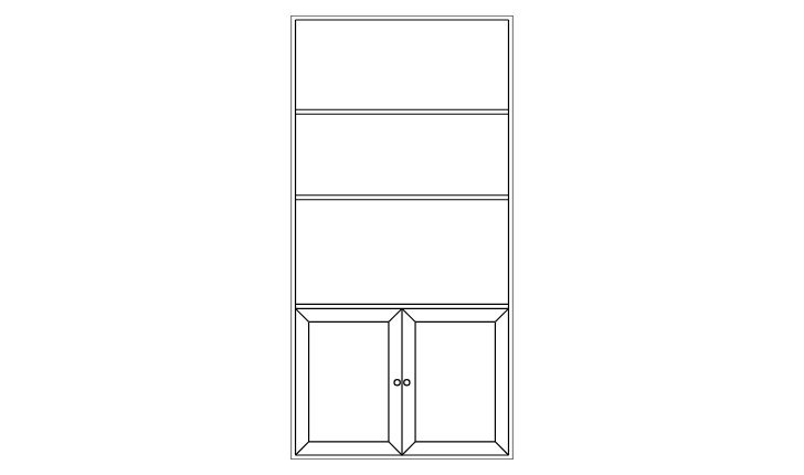 Bloque CAD de libreria puertas bajas alzado (DWG)