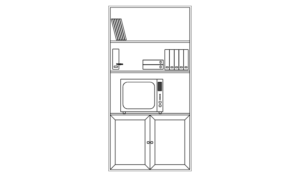 Bloque CAD de libreria televisor alzado (DWG)