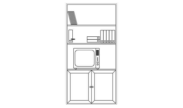 Bloque CAD de libreria televisor alzado (DWG)